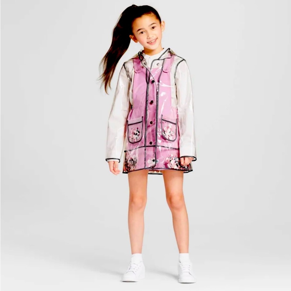 Victoria Beckham Raincoat By Target Girls Clear Rain Jacket Size M